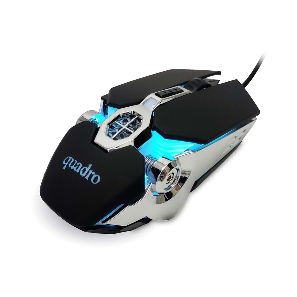 QUADRO RC-112 USB siyah RGB Oyuncu Mouse