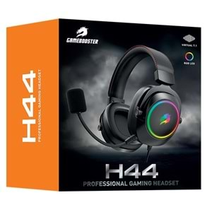 GAMEBOOSTER GB-H44 RGB USB 7.1 Profesyonel Siyah Kulaküstü Mikrofonlu Kulaklık