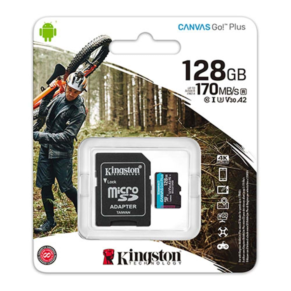 KINGSTON SDCG3/128GB Class10 128GB 170 MB/s MicroSD Kart Bellek