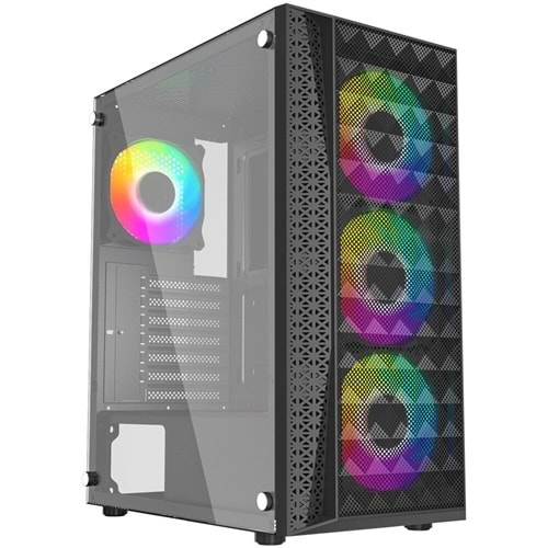 GAMEBOOSTER GB-G2616B Powersız Siyah Mesh Panel Mid Tower ATX Kasa