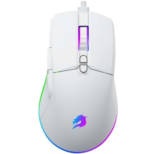 GAMEBOOSTER GB-M12W USB Kablolu 12800dpi Beyaz Vital RGB Aydınlatmalı Oyuncu Mouse