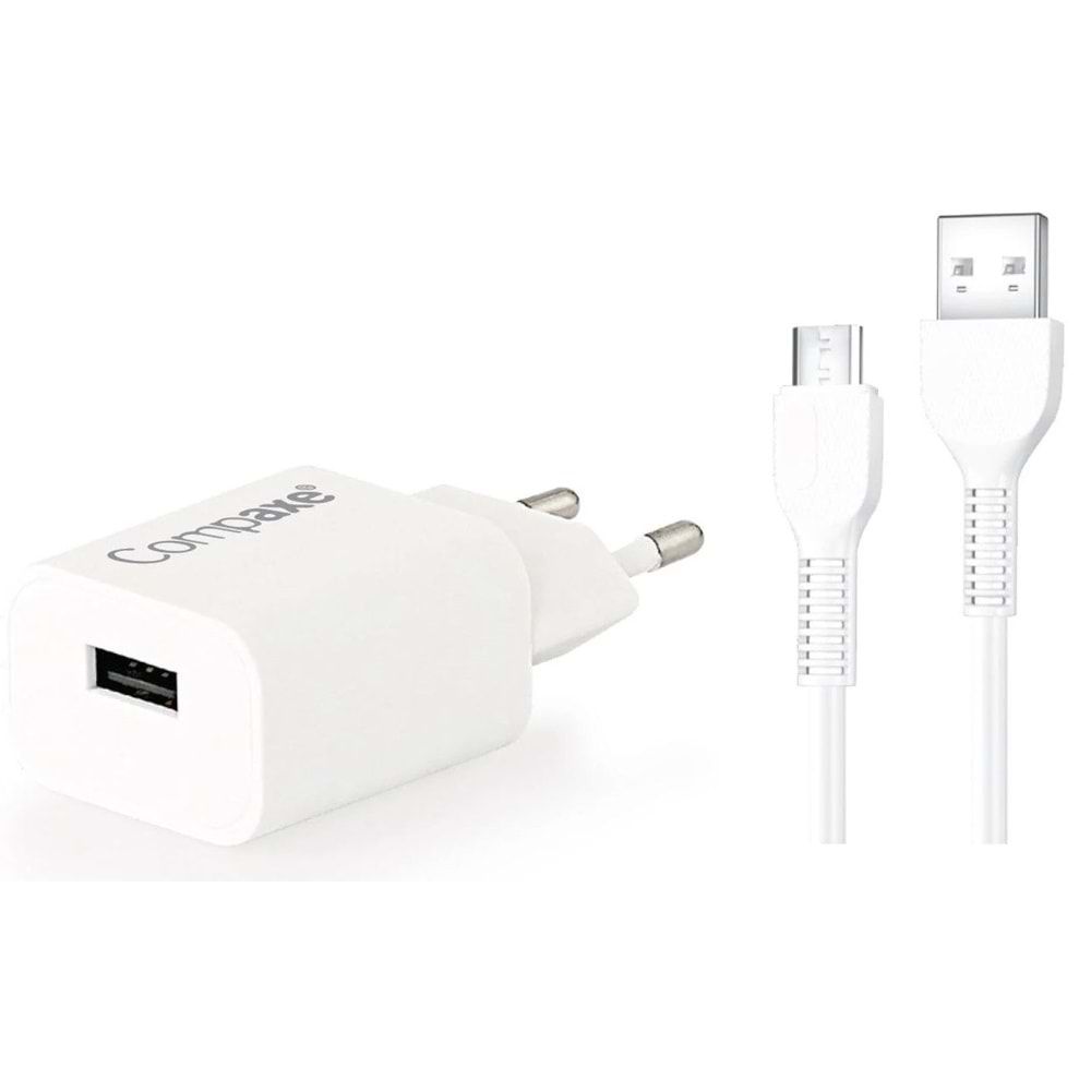 COMPAXE CTA-521UMB24 10W 5V 2.1A TEK USB ADAPTÖR Beyaz KABLOLU SET