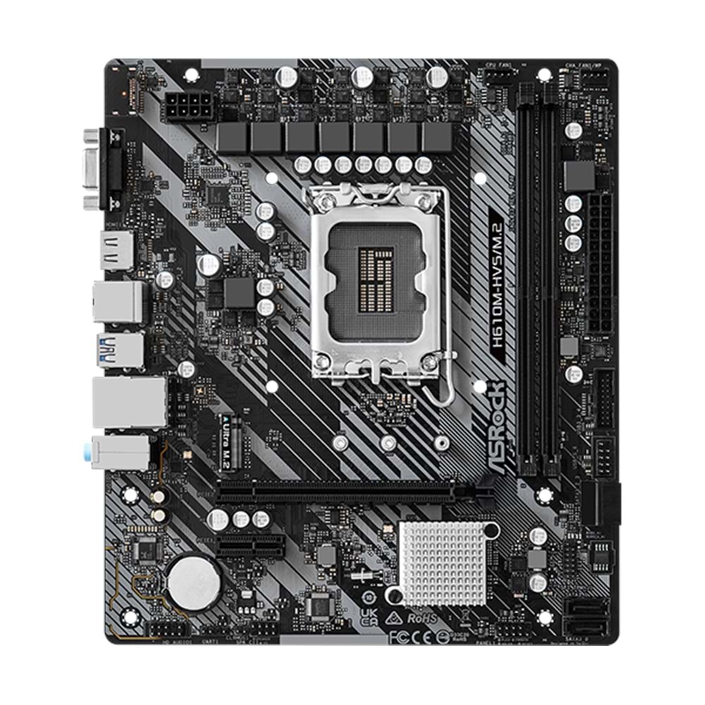 ASROCK H610M-HVS/M2 H610 DDR4 Vga GLan mATX HDMI USB3 M2 1700p Anakart