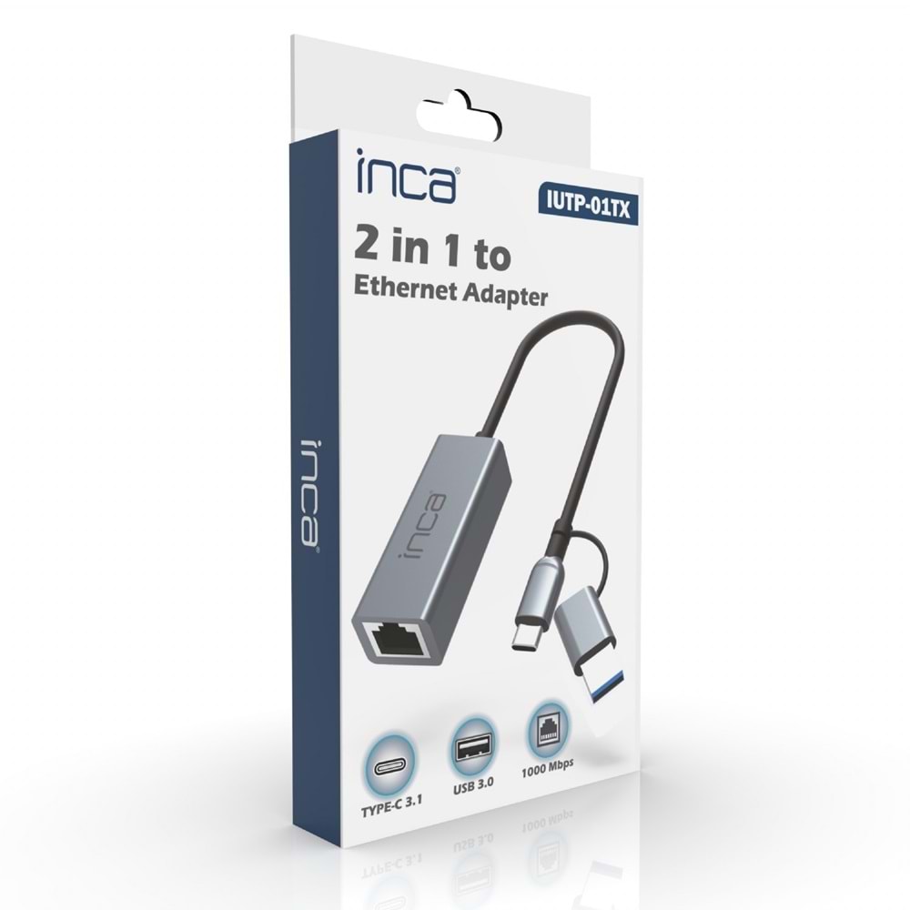 INCA IUTP-01T Type-C 3.1 10/100/1000Mbps Gigabit Ethernet Adaptörü