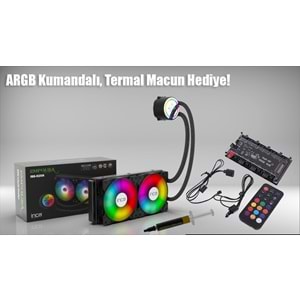 INCA ISS-02XN LGA1700/AM4/AM5 240 mm ARGB Siyah Sıvı Soğutma