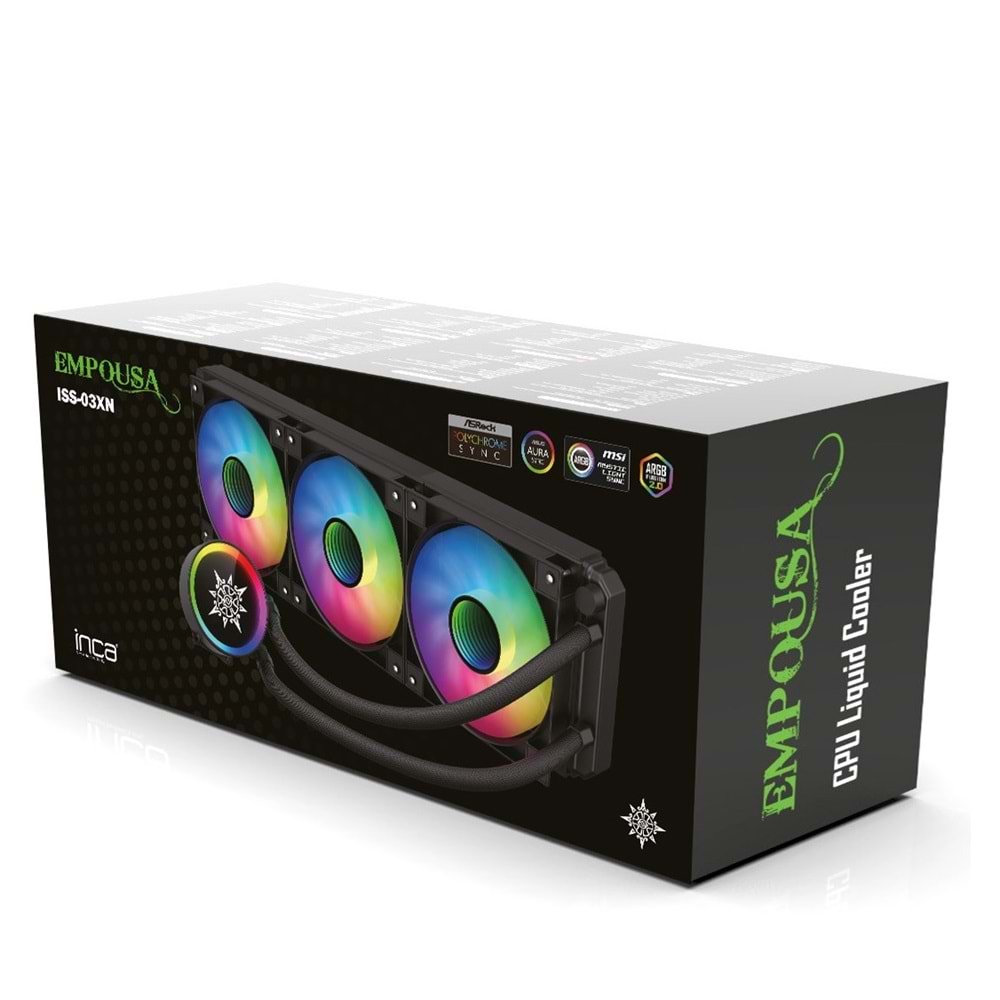 INCA ISS-03XN LGA1700/AM4/AM5 360 mm ARGB Siyah Sıvı Soğutma