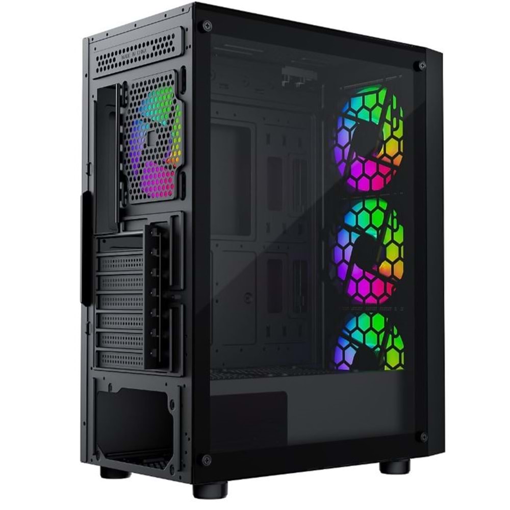 GAMEBOOSTER GB-A651B CASTLE 600W Siyah Mid Tower ATX Kasa