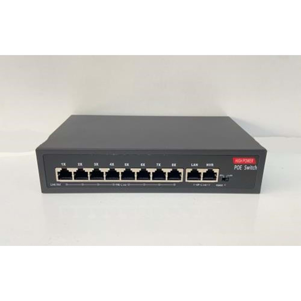 HUB-PSW0802 8+2 PORT 10/100MBPS POE SWİCH POE 150W