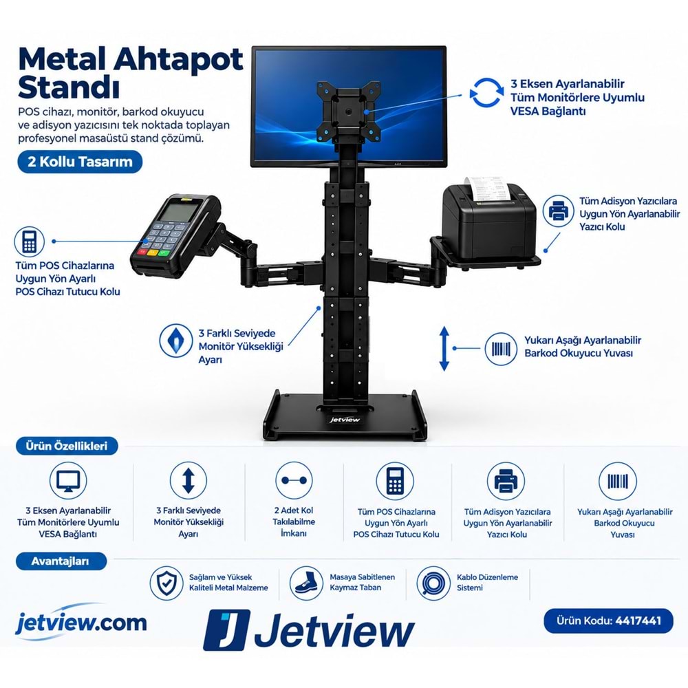 JETVIEW TERAZİ POS AYAK (SADECE AYAK) JA 02 DİREK